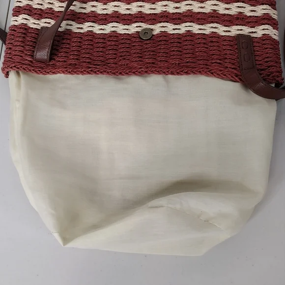 Sun N Sand Horizontal Striped Straw Summer Boho Hand Shoulder Bag - Picture 8 of 14